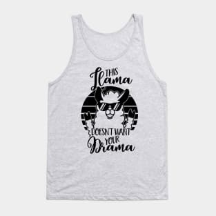 This Llama doesn't want your Drama - Alpaka-Lustig-Gechenk-Sonnenbrille-Retro-Cool-Tier Tank Top